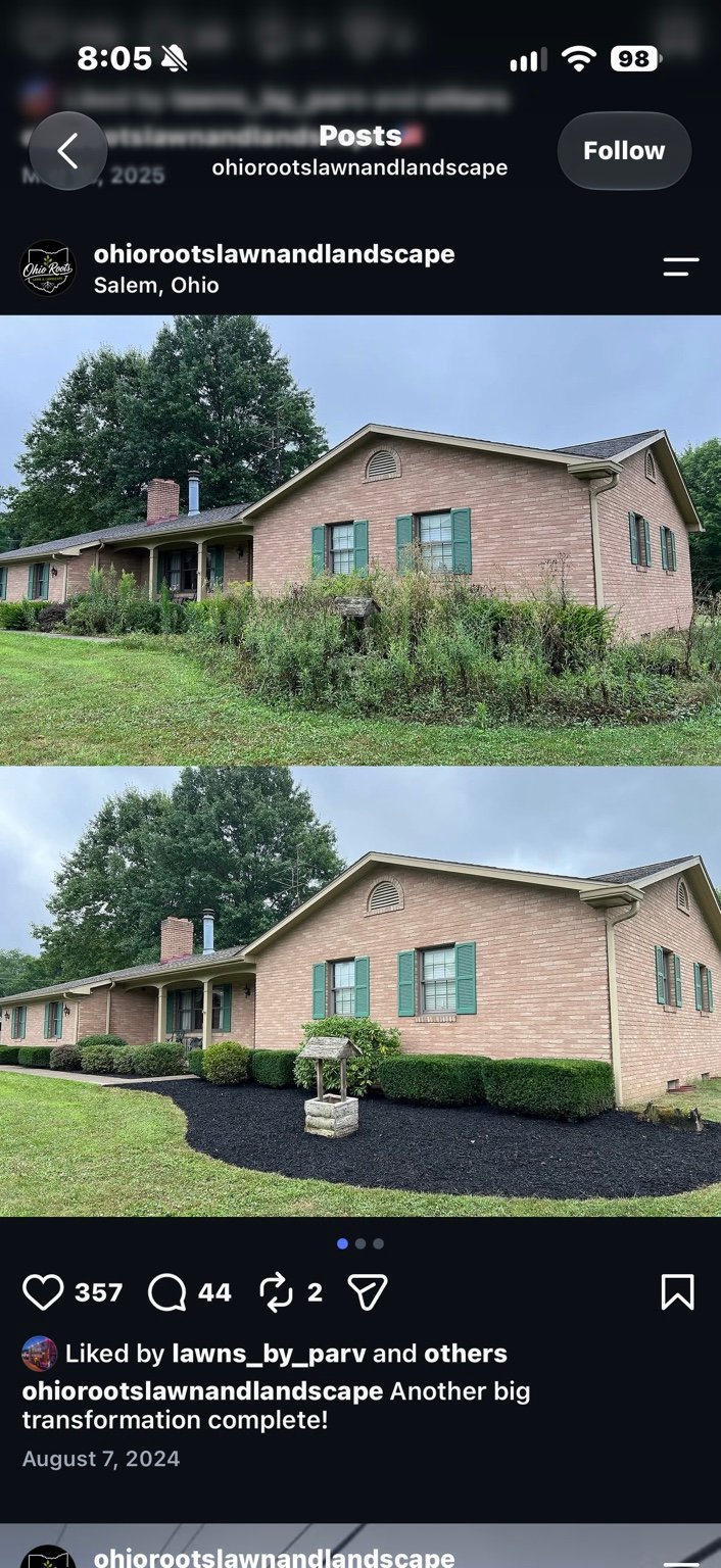 Before and after landscape cleanup